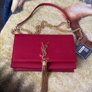 Yves Saint Laurent Scarlet Red Tassel Shoulder Bag